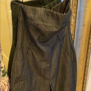 COPY - Theory  strapless chambray jumpsuit with belt